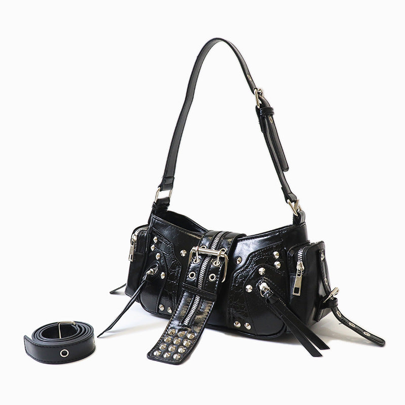 Women's Locomotive Punk Rivet Style Underarm Retro Bags