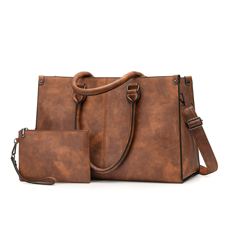 Global Purchase Business Simplicity Unisex Large Capacity Computer Retro Women's Shoulder Bag