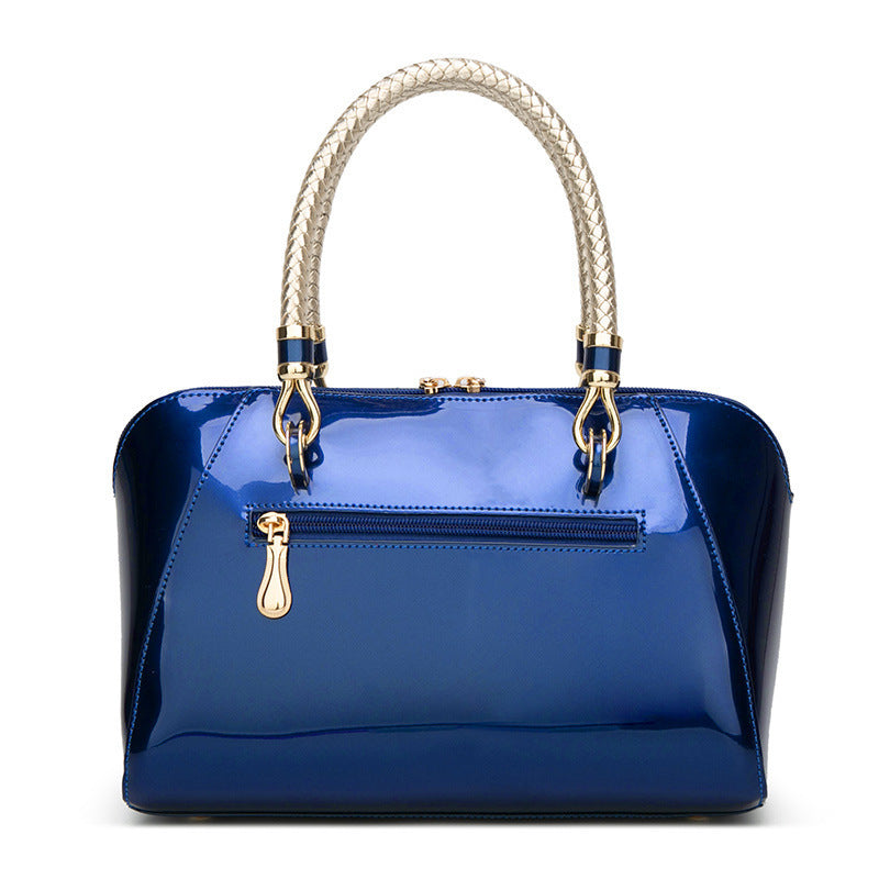 Versatile Women's Patent Leather Glossy Bridal Handbags