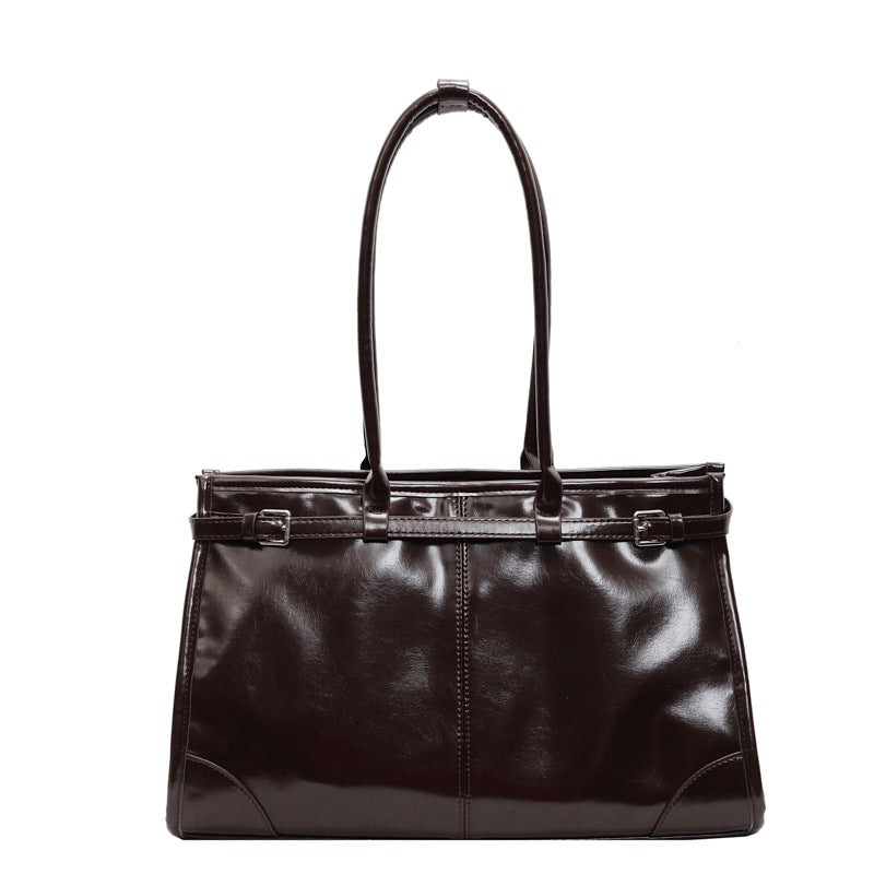 Commuter Large Capacity Totes Retro Fashion Simple Women's Shoulder Bag