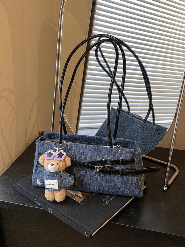 Super Popular Niche Denim Female Contrast Color Versatile Women's Shoulder Bag