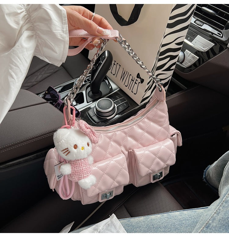 Pretty Women's Commuter Underarm Rhombus Chain Bags