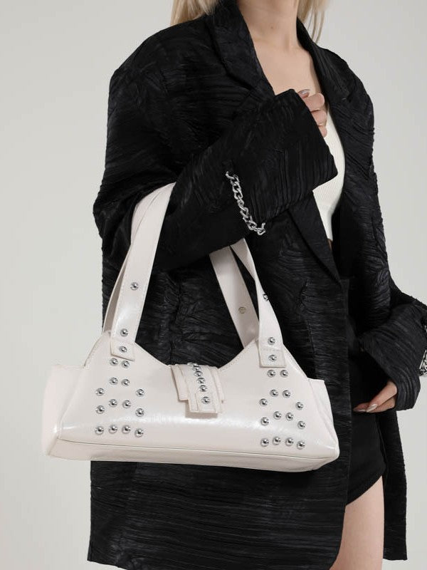 Street Punk Oil Wax Leather Underarm Hot Women's Shoulder Bag