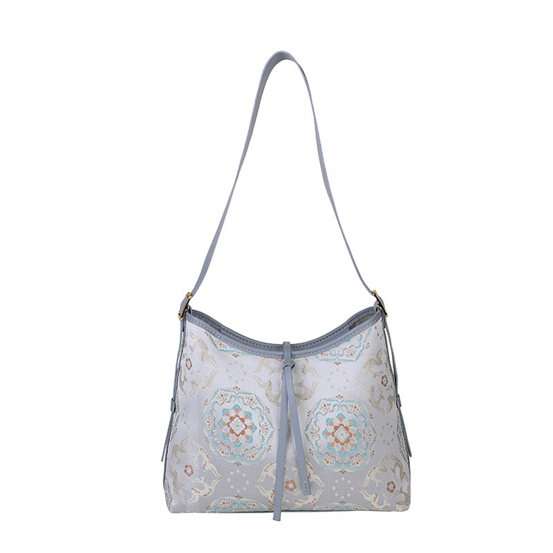 Material Homemade Chinese Style Large Capacity Women's Shoulder Bag