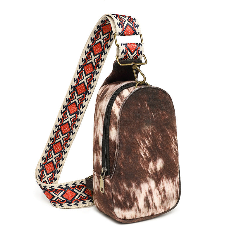 Women's Retro Fashion Wide Strap Woolen Yarn Women's Messenger Bag