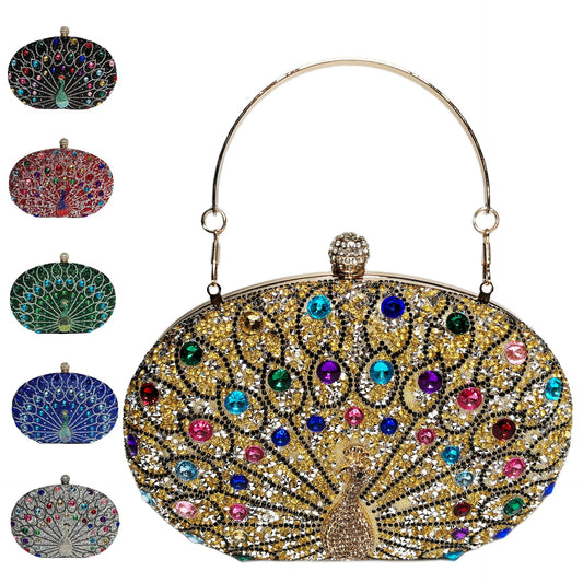 Peacock Diamond Retro Exotic Style Dinner Bags