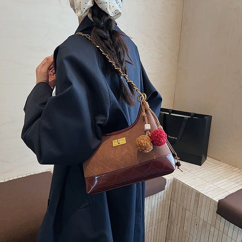 Rhombus Embroidered Affordable Luxury Fashion Commuting Women's Shoulder Bag
