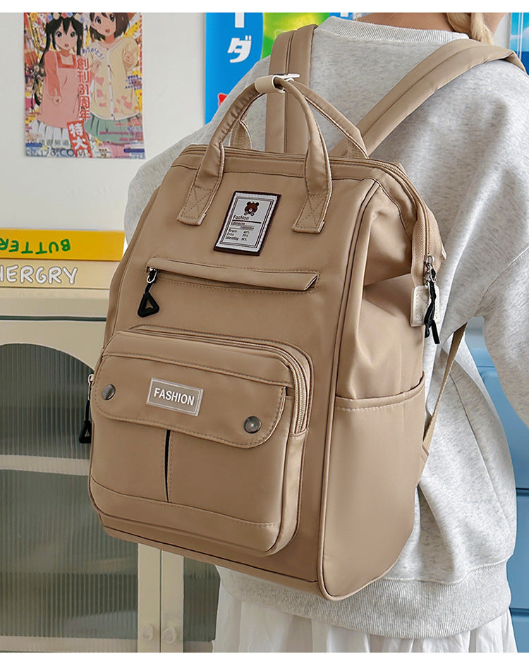 Style Female Junior High Good-looking Simple College Student Schoolbag