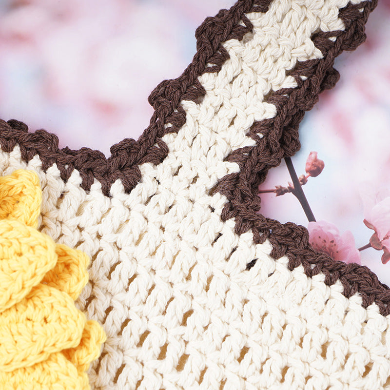 Women's Handmade Finished Sweet Summer Hand-woven Sunflower Women's Shoulder Bag