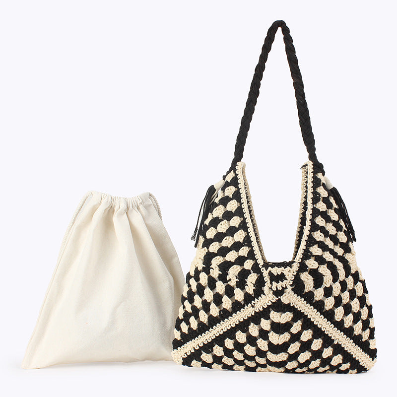 Women's Lazy Style Woven Summer Large Capacity Design Women's Shoulder Bag