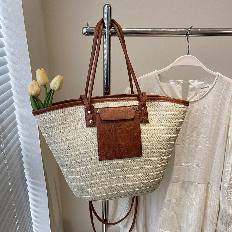 Women's Beach Straw Woven Large Capacity Totes Tote Bag