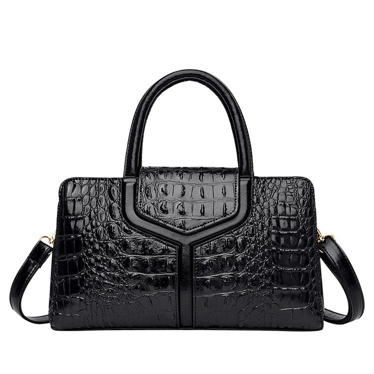 Versatile Textured Underarm Crocodile Pattern Portable Women's Handbag