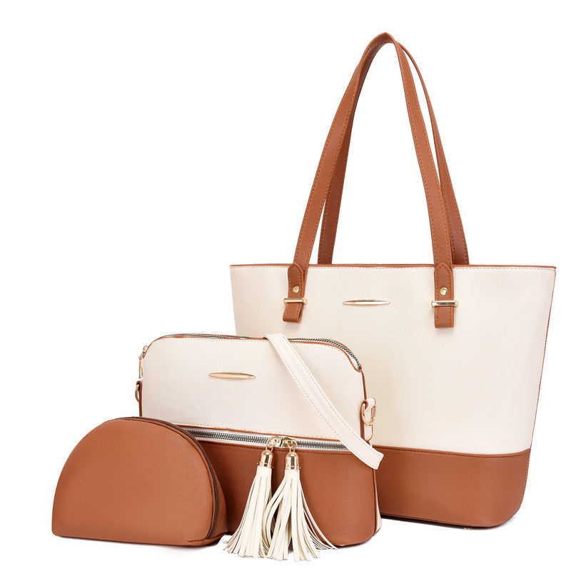 Women's Capacity Match Sets Fashion Popular Stitching Portable Women's Handbag