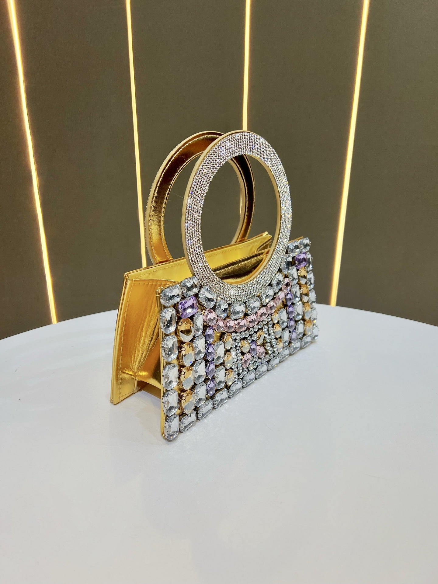 Women's Fashion High-grade Full Diamond Light Luxury Dinner Bag