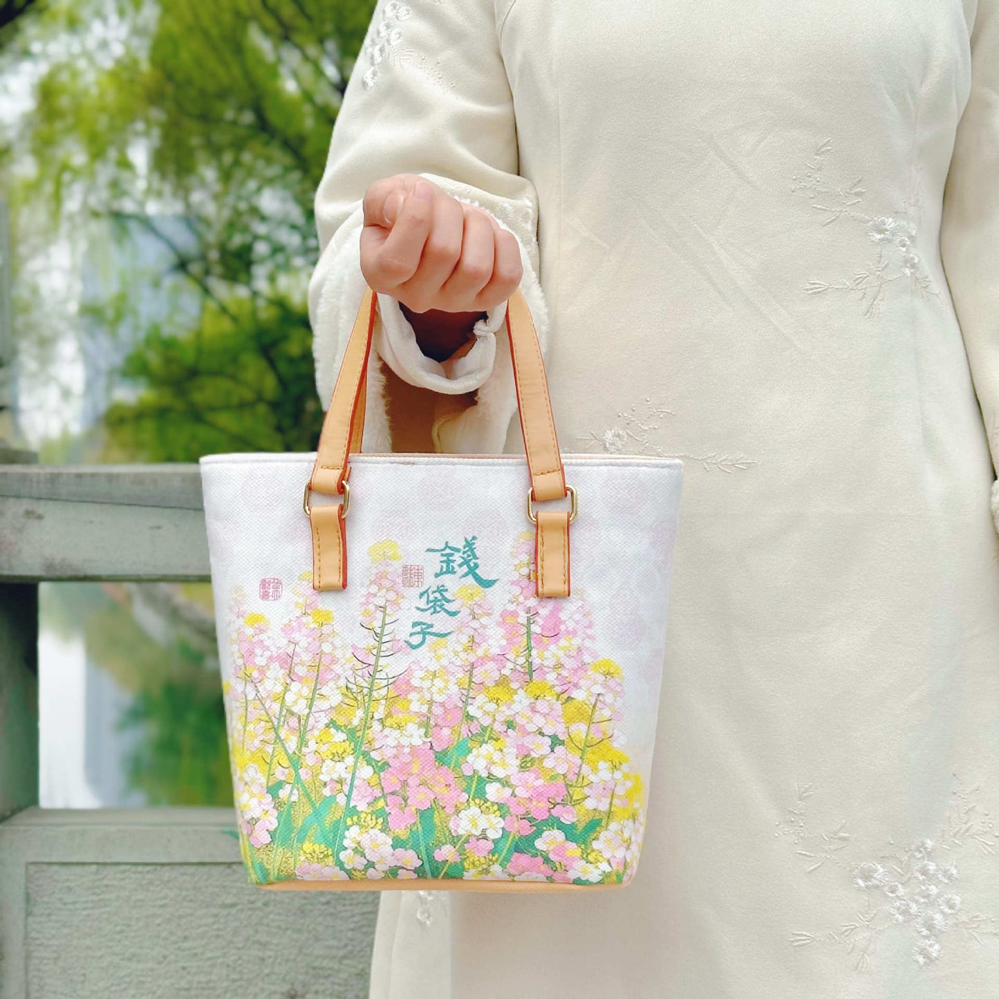 With Wealth Flower Rape Money Zipper Portable Cultural Creative Bags