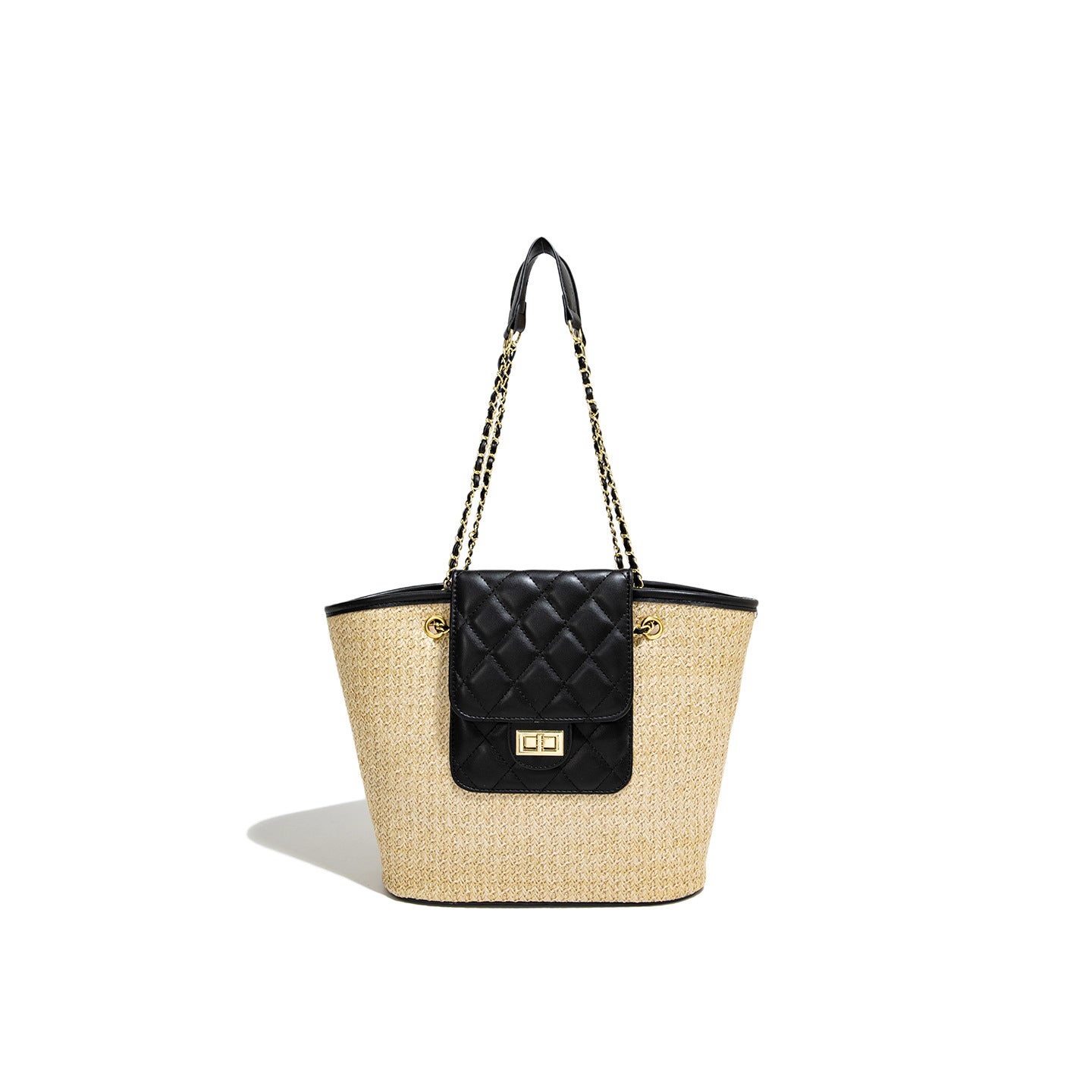 Women's Classic Style Straw Chain Underarm Commuter Shoulder Bags