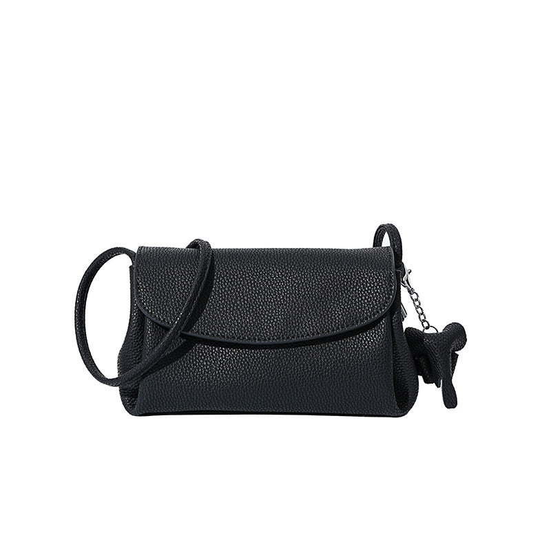 Women's Cowhide Genuine Leather Simple Mobile Fashion High Small Square Bags