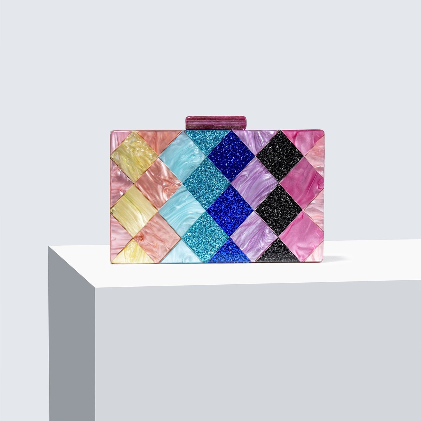 Women's Color Contrast Patchwork Acrylic One Wedding Banquet Evening Bags