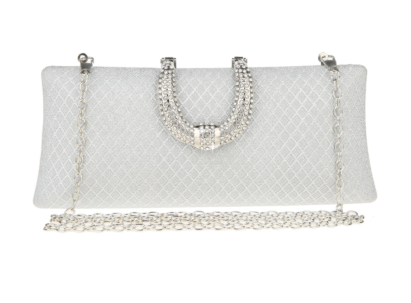 Plaid Thin Glittering Clutch Fashion Banquet Dress Dinner Bag