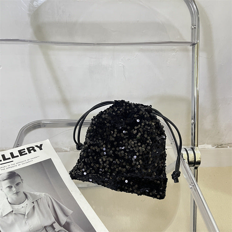 Trendy Sequin Korean Drawstring Lucky Fashion Women's Messenger Bag