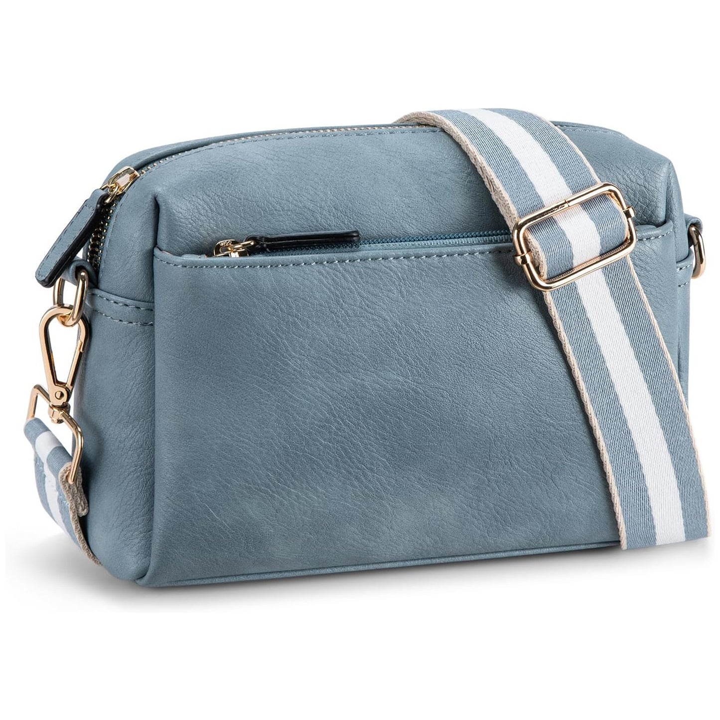 Women's Triple Zipper Mobile Leather Strap Color Women's Shoulder Bag
