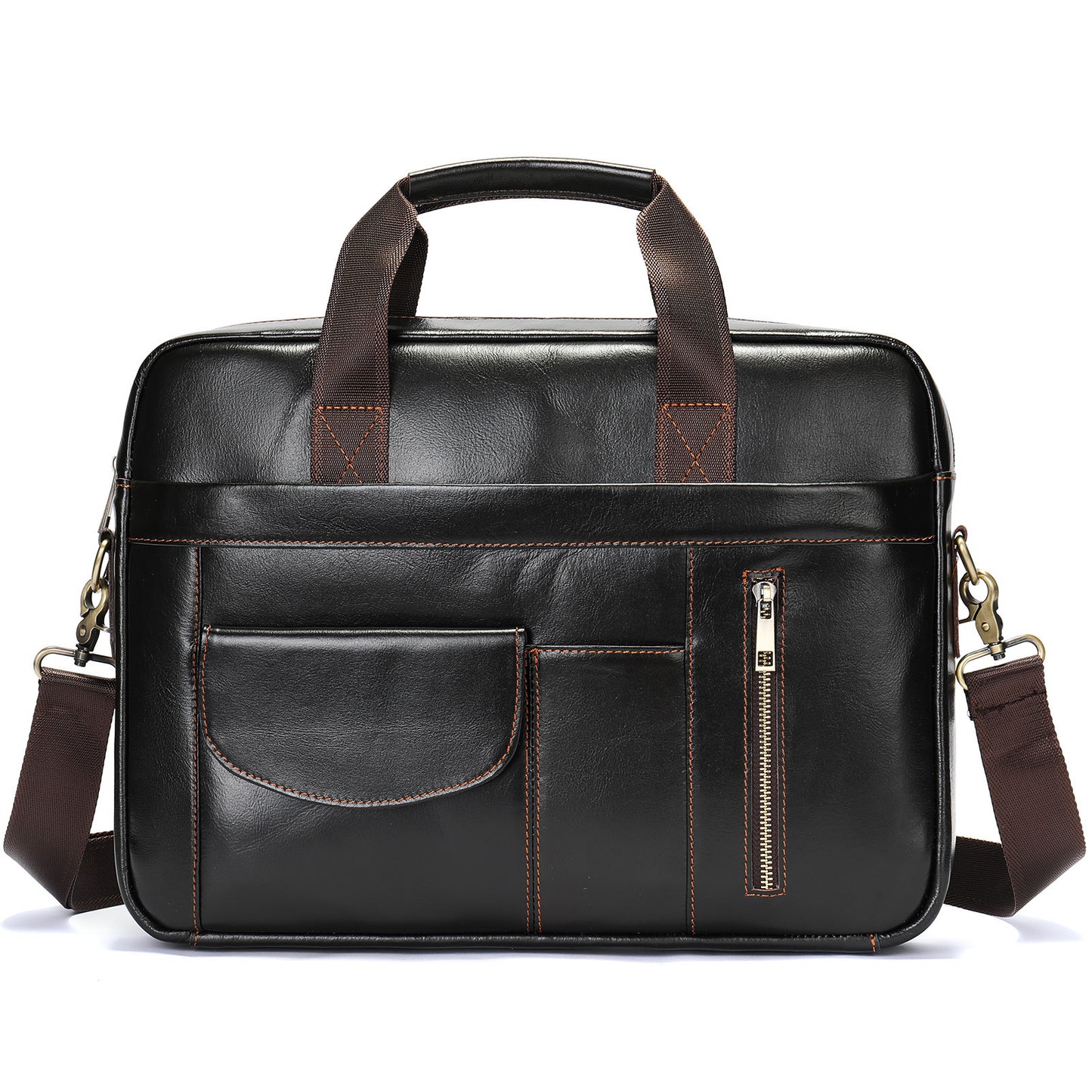 Men's Leather Business First Layer Cowhide Portable Men's Briefcase