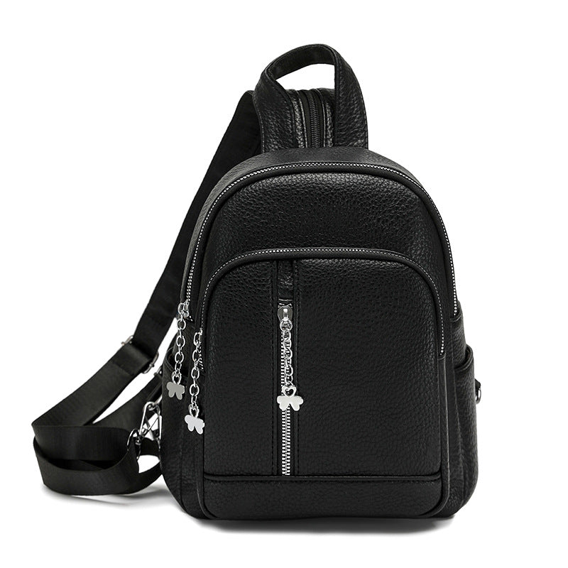 Elegant Graceful Soft Leather Fashion Commuter Women's Chest Bag, Fanny Pack