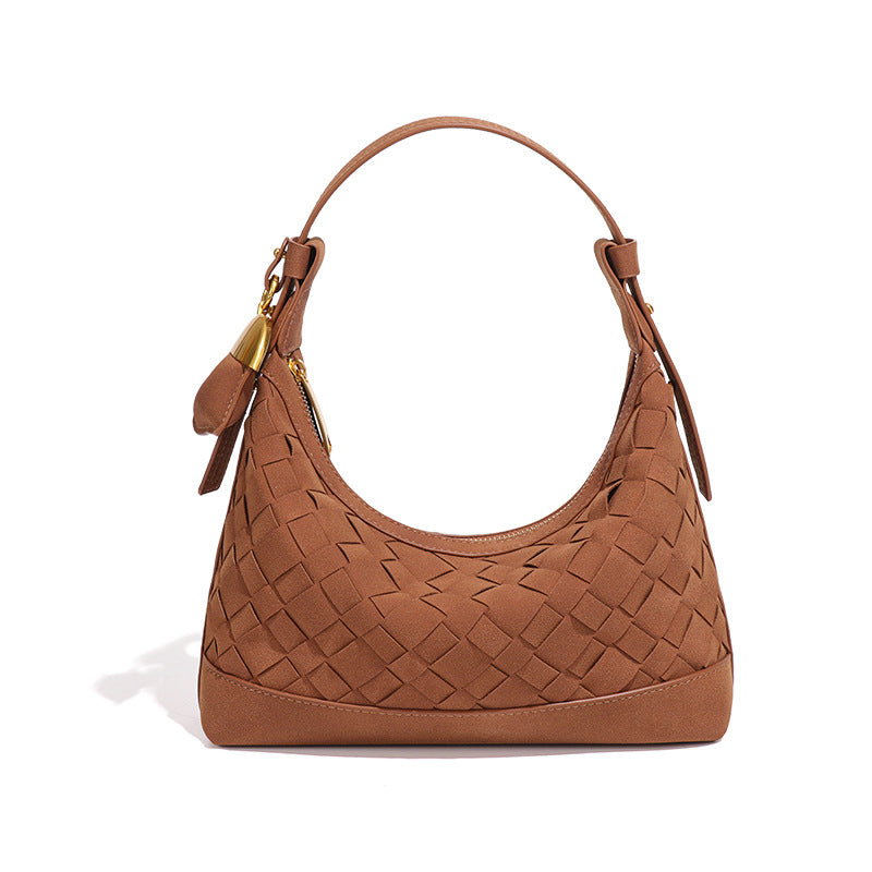 Women's Woven Underarm Suede Hand Carrying Selenodont Women's Shoulder Bag