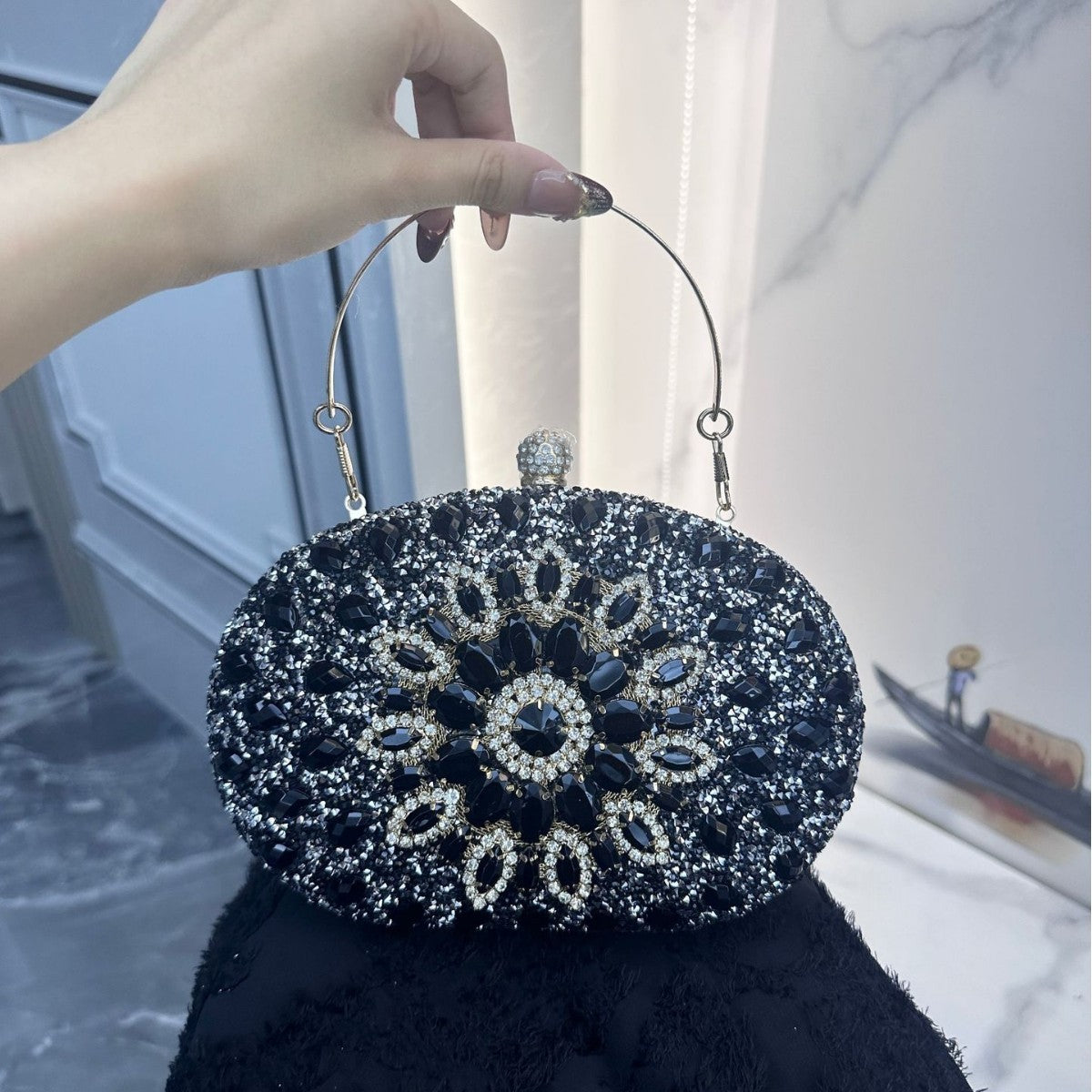 Beautiful Sunflower Banquet Clutch Dress Diamond Dinner Bag