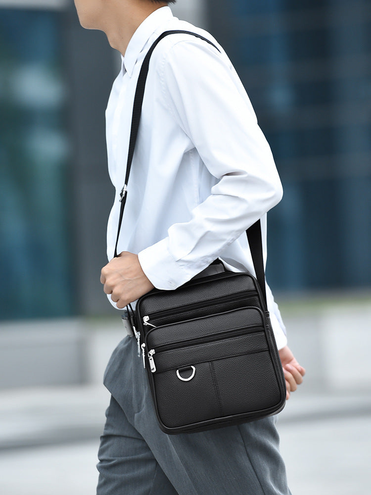 Men's High-grade First Layer Cowhide Leather Business Men's Shoulder Bag