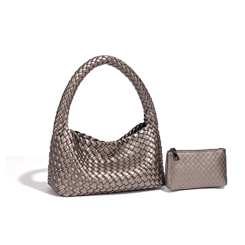 Women's Retro Composite Woven Hand Dumpling Versatile Lunch Bags