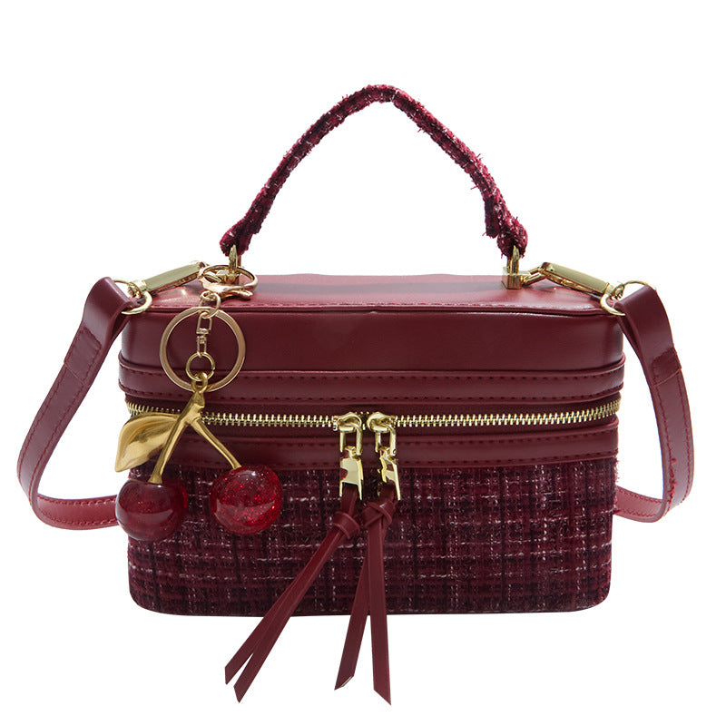 Women's Classic Style Box Fashion Tweed Knitted With Small Square Bags