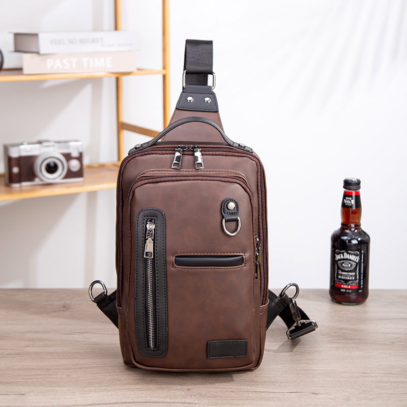 Stylish Men's Fashion Crazy Horse Leather Men's Shoulder Bags