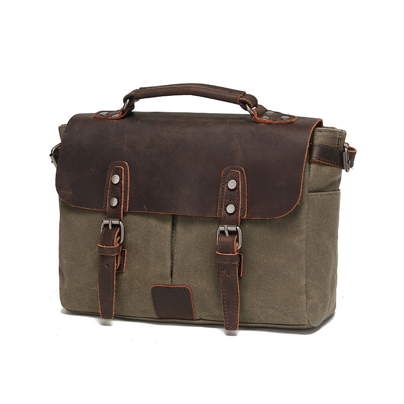 New Popular Retro Waterproof Waxed Cowhide Shoulder Bags