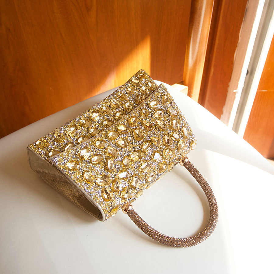 Diamond Light Luxury Portable Dinner Shining Rhinestone Exquisite Design Wedding Handbags