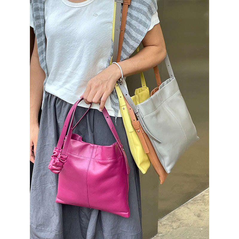 Women's Niche Leather Simple Sheepskin Large Capacity Women's Shoulder Bag