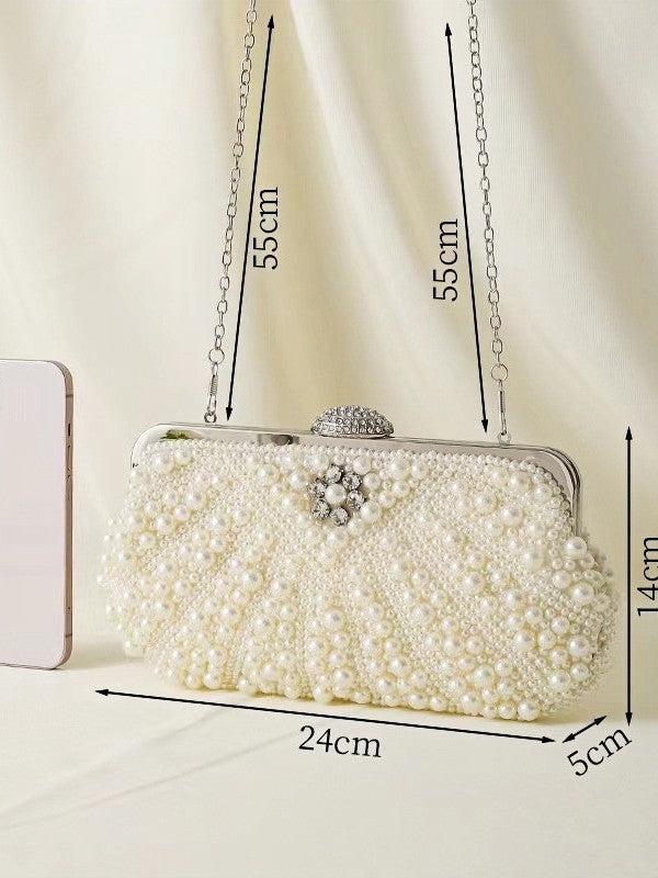 Women's Imitation Pearl Dinner Fashion Clutch Bags