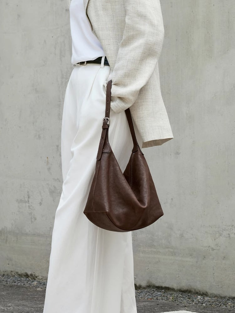 Women's Vegetable Tanned Calf Skin Underarm Classic Bags