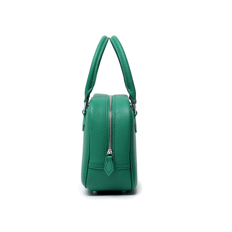 Women's First Layer Cowhide Feather Large Capacity Commuter Women's Handbag