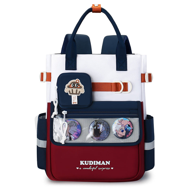 Cool Contrast Color Good-looking Junior High Campus Portable Primary School Bag