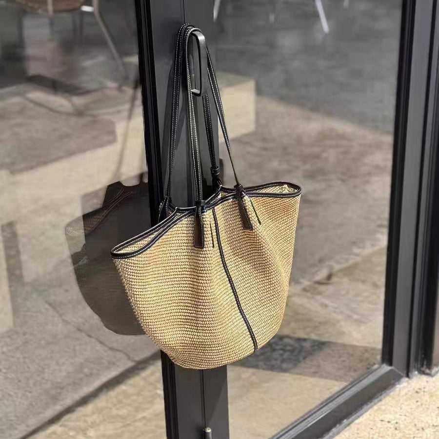 Straw Large Capacity Portable One Vacation Beach Women's Shoulder Bag