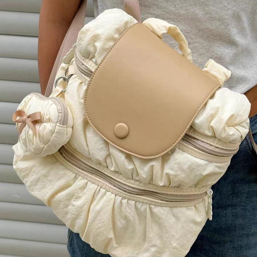 Button Cloud Female College Style Campus Commuter Women's Shoulder Bag