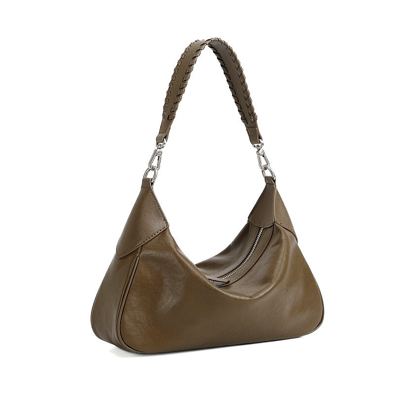 Women's Crystal Vegetable Tanned Cowhide Leather Versatile Bags