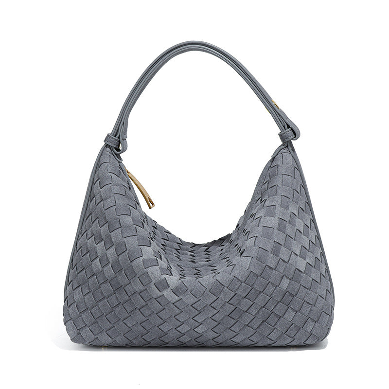 Women's Frosted Suede Woven Lunch Box Retro Underarm Women's Handbag