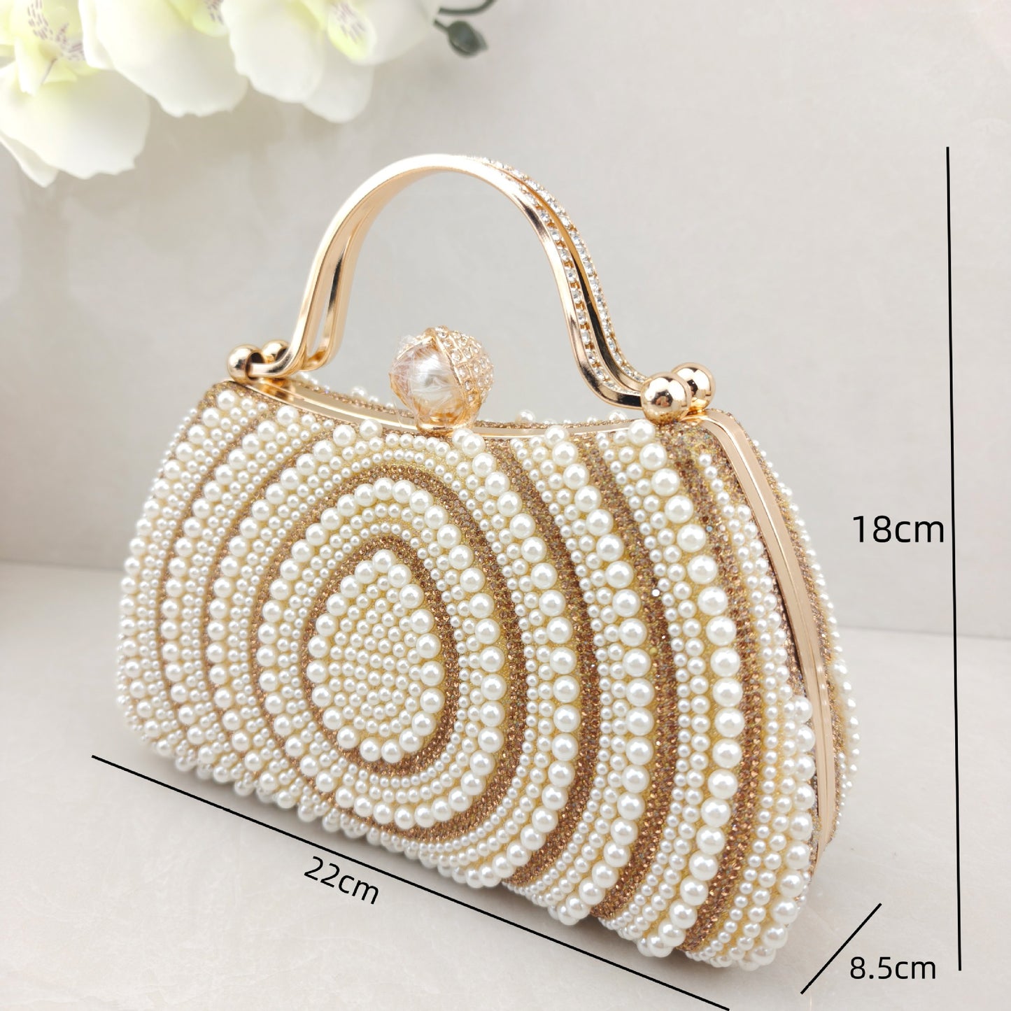 Diamond Pearl Fashion Dress Clutch Banquet Dinner Bag