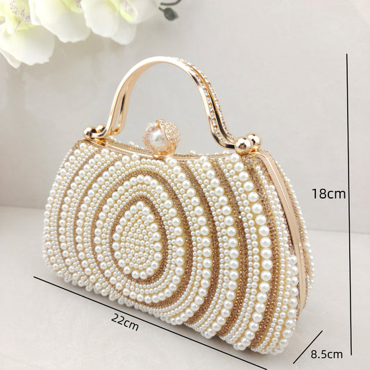 Diamond Pearl Fashion Dress Clutch Banquet Dinner Bag