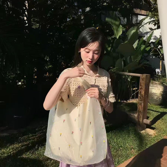 Women's Colorful Yarn Full Open Organza Single Women's Shoulder Bag