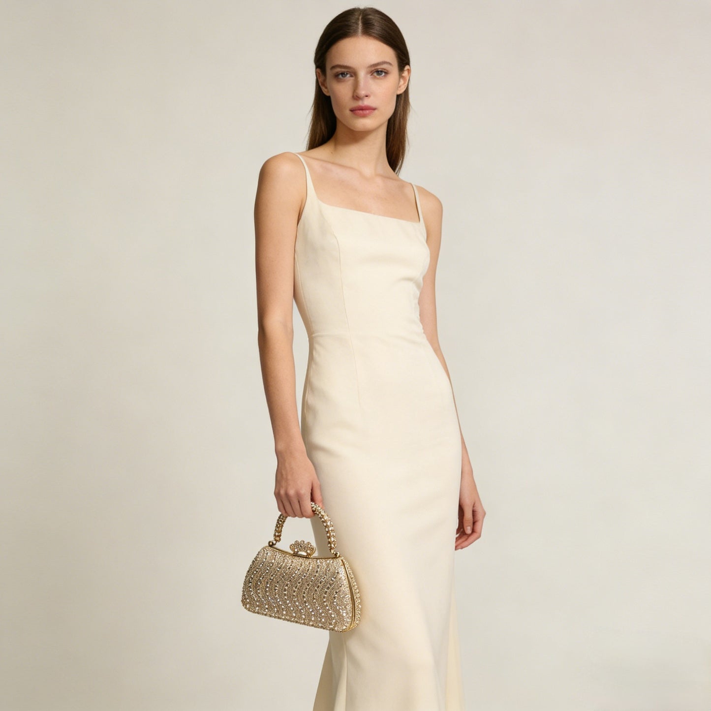 Women's Fashion Personalized Rhinestone Banquet Dress Elegant Diamond Dinner Bag
