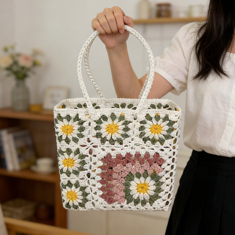 Woven Minority Fashion Retro Easy Matching Contrast Color Bags