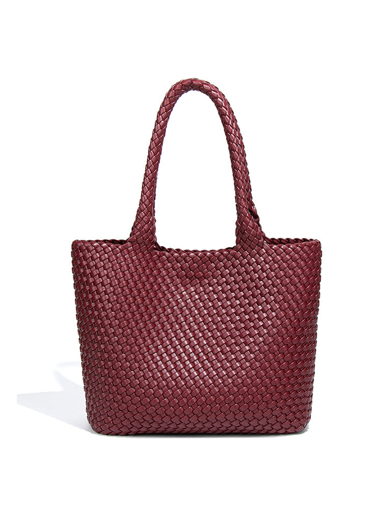 Women's Large Capacity Underarm Pure Color Hand-woven Idle Women's Shoulder Bag